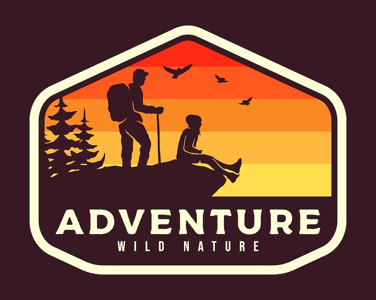 Vector outdoor wandelbadge