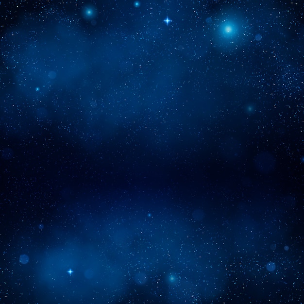 Vector outer space blue nebula . night shining starry sky, blue space background. universe. galaxy.