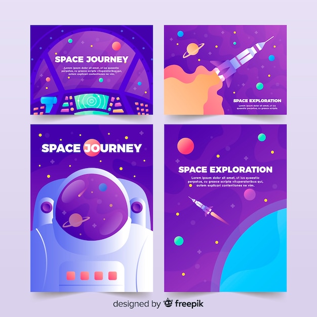 Vector outer space cover collection