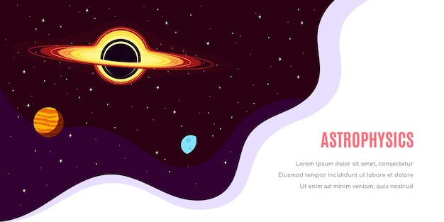 Outer space, science, astronomy and astrophysich banner template design
