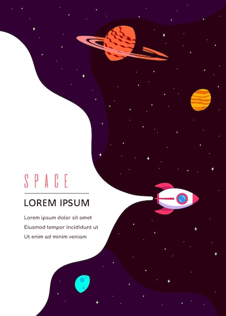 Vector outer space, science, astronomy and astrophysich poster