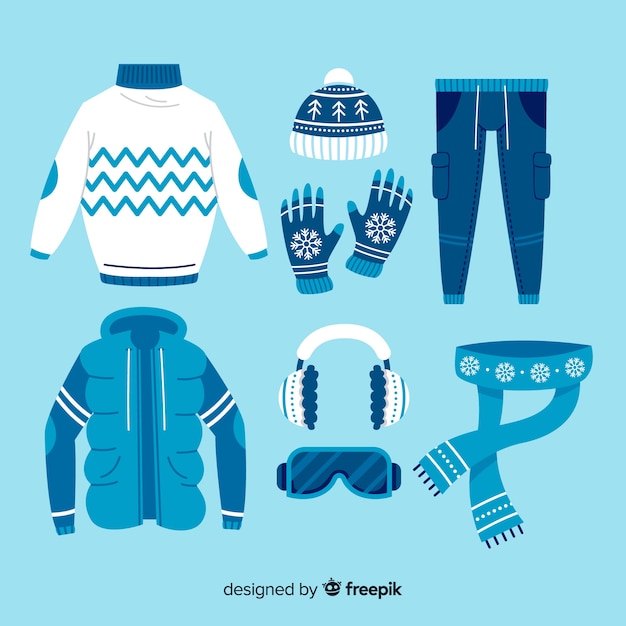 Outfit ideas for winter days flat design