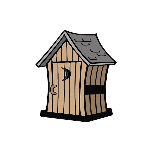 Outhouse Vector Illustration Collection Outhouse Badkamer Toilet Clip Art Geïsoleerde Vector Set