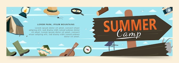 outing equipment camping equipments concept of wanderlust travel and camping adventure vector