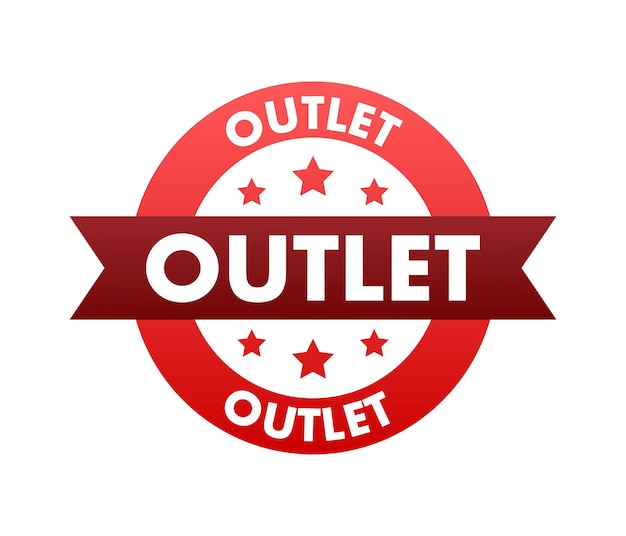 Outlet label badge Outlet prijskaartje Vector stock illustratie