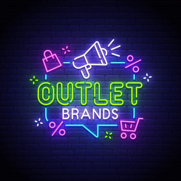 Outlet neon sign