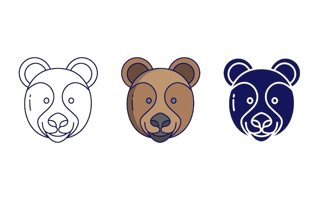 Outline Bear vector icon