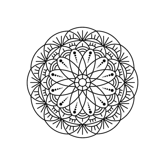 outline black mandala