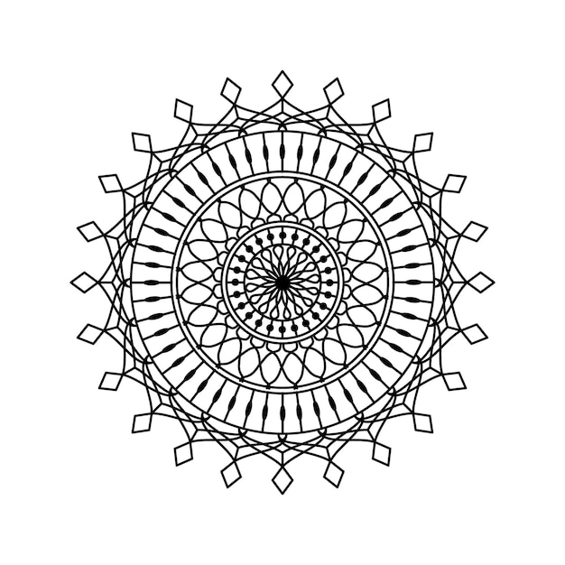 outline black mandala