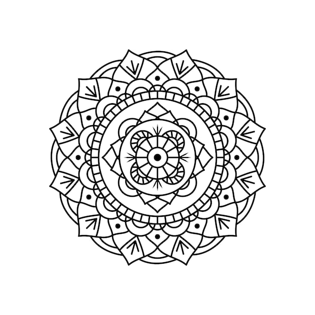 outline black mandala