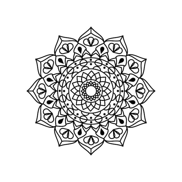 outline black mandala