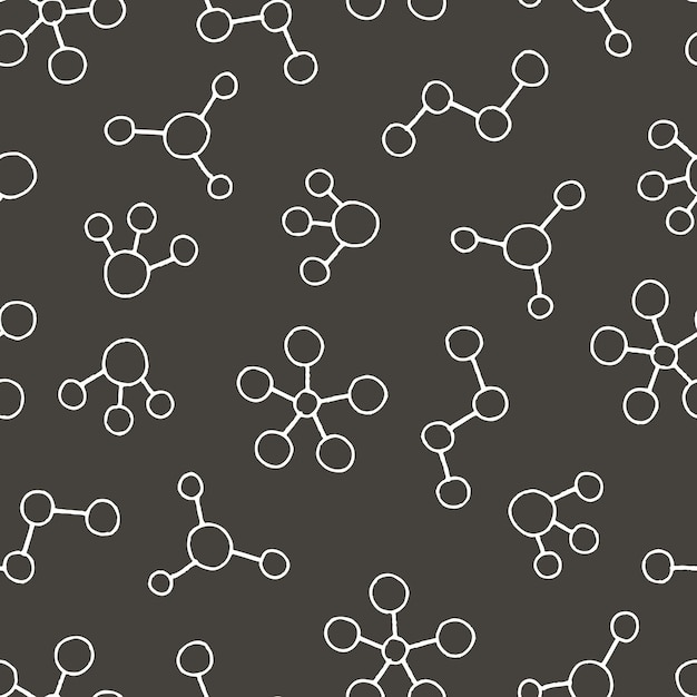 Outline Bunch of Molecule Vector Seamless Pattern illustration Design