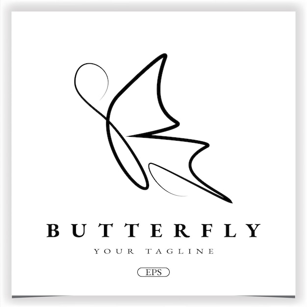 Outline butterfly logo premium elegant template vector eps 10