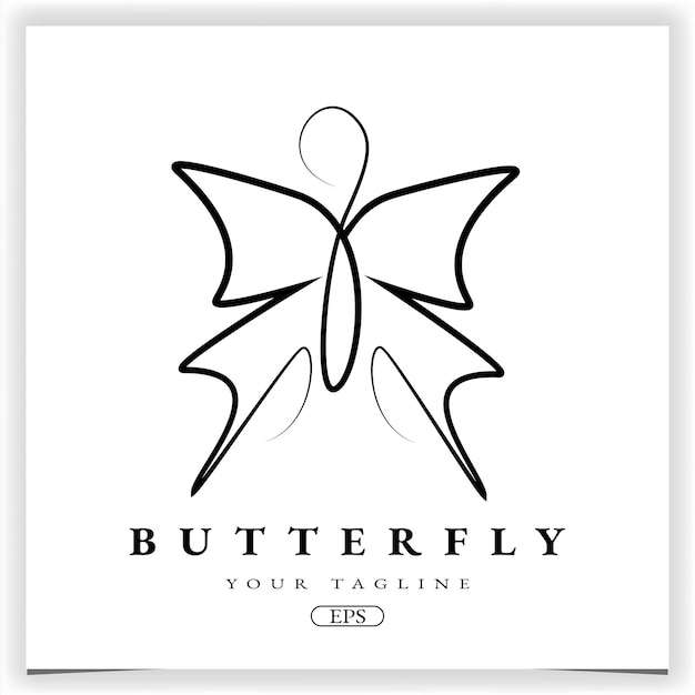 Outline butterfly logo premium elegant template vector eps 10