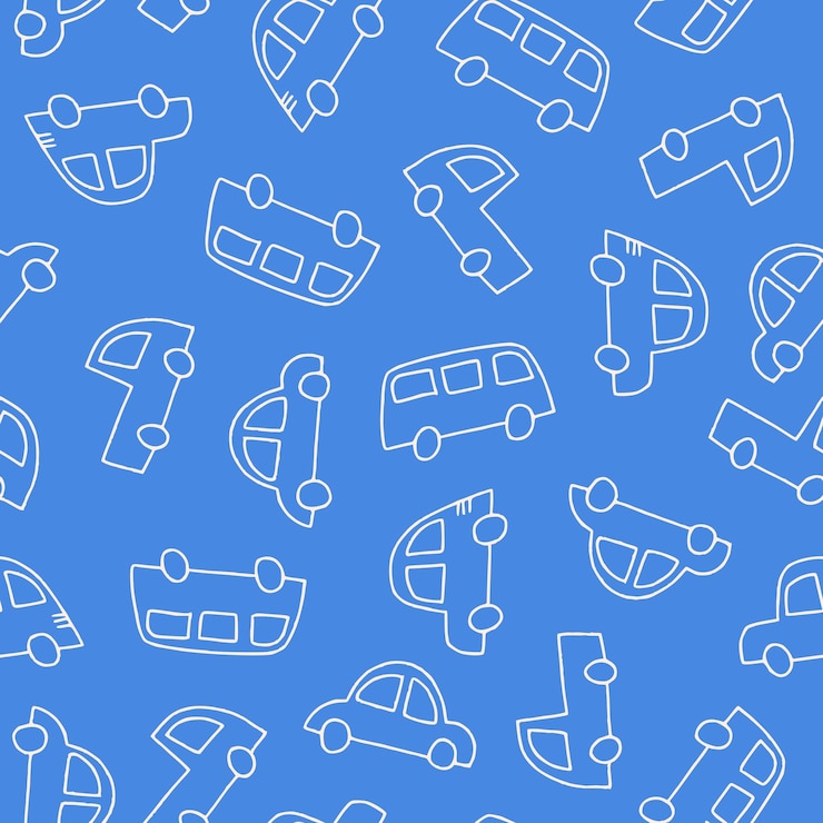 Vector outline car vector seamless pattern illustration for print wallpaper decoration