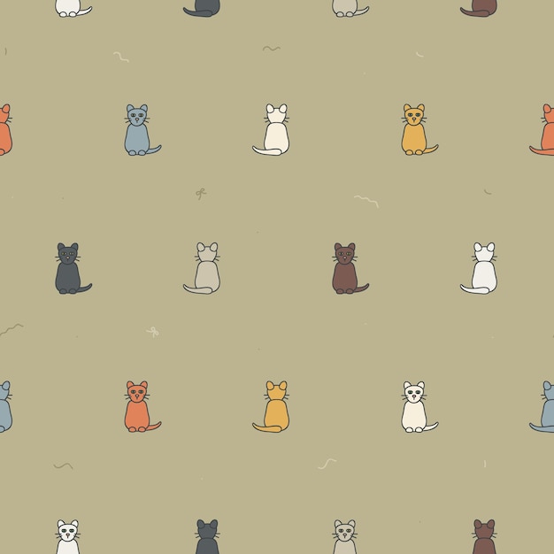 Outline cats background vector background