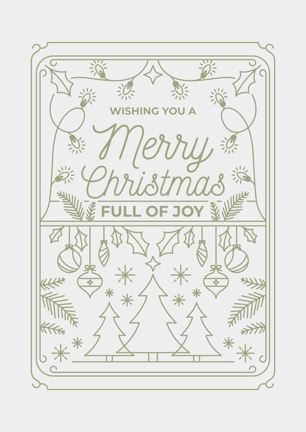 Vector outline christmas poster design