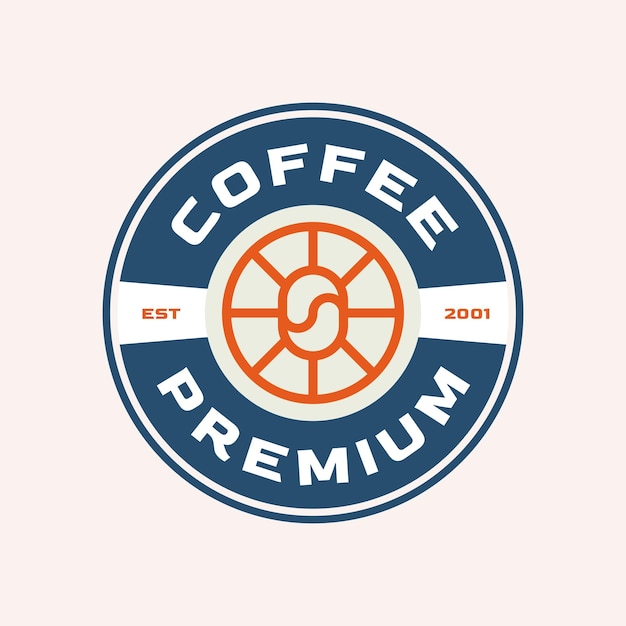 Outline coffee shop minimalism logo template