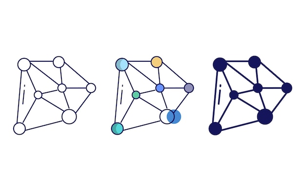 アウトライン接続ベクトル アイコン