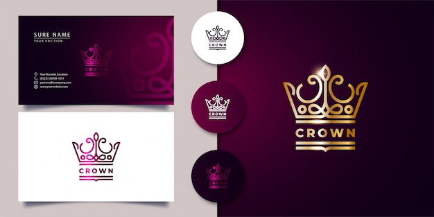 Outline crown logo con biglietto da visita