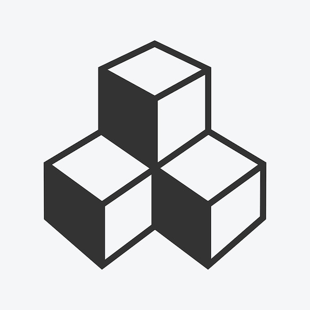 outline cubes icon flat design vector illustration on white background.