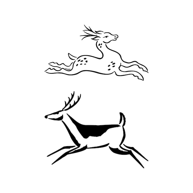 Vector outline deers vector template