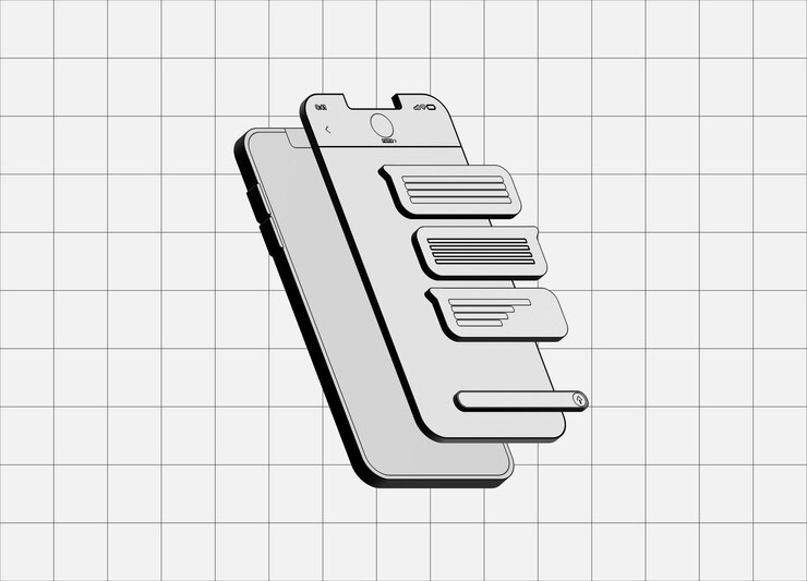 Vector outline design iphone notifications
