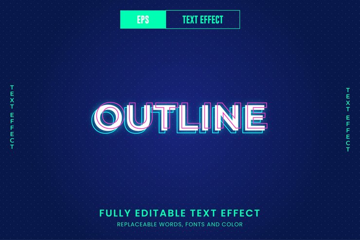 Vector outline editable vector text effect