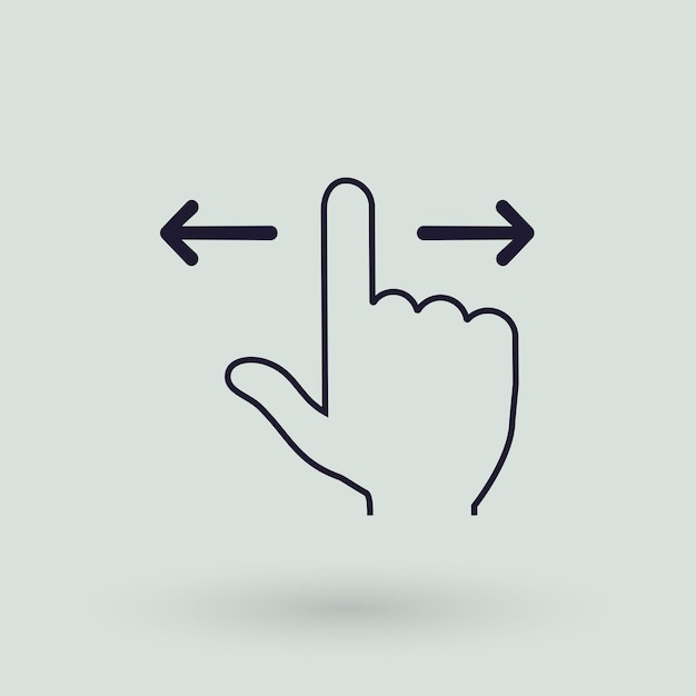 Outline finger swipe icon illustration vector symbol