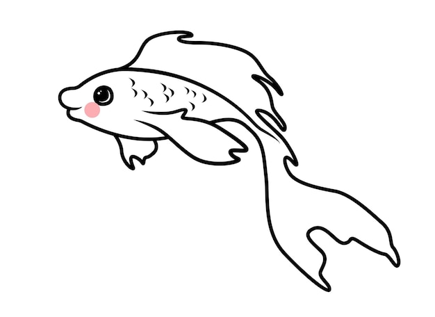 Vector outline fish concept