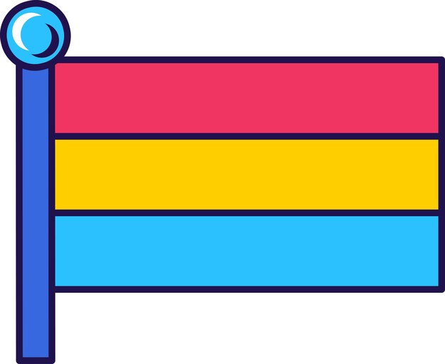 Outline Flagpole Flag Pansexual Pride