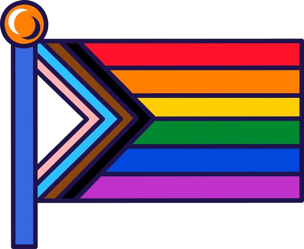 Vector outline flagpole flag progress pride