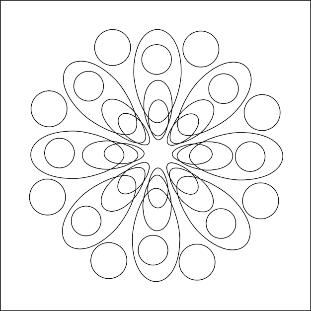 Vector outline flower