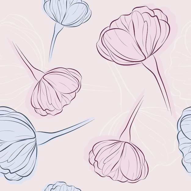 outline flowers pattern