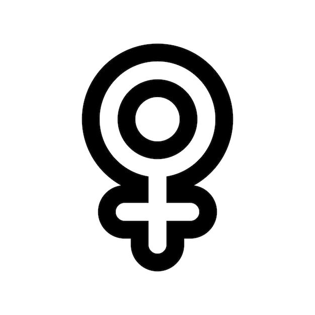 Outline Gender Female Black White Icon