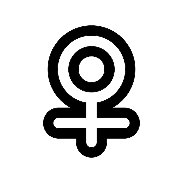 Vector outline gender femme black white icon