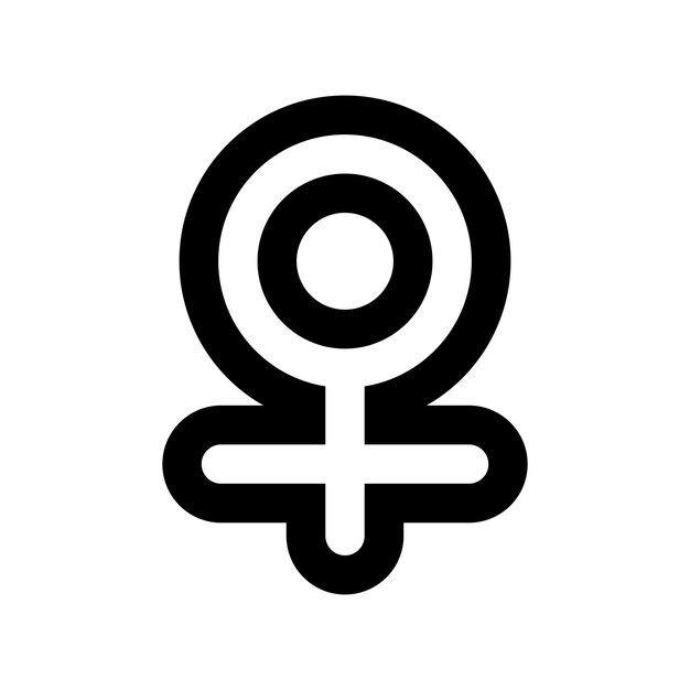 Vector outline gender femme black white icon
