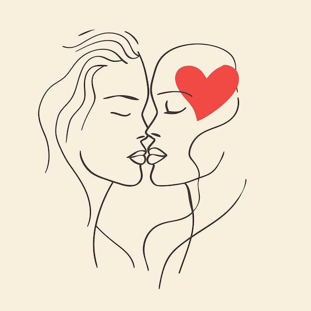 Outline graphic of love couple isolated background symbol