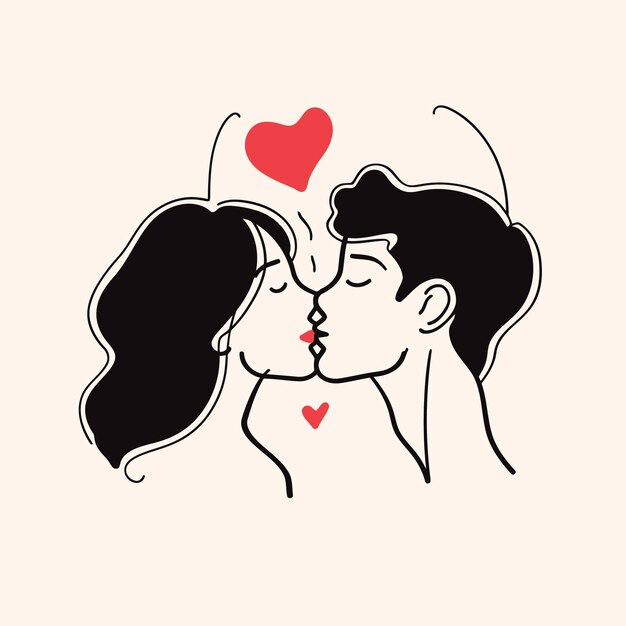 Vector outline graphic of love couple isolated background symbol