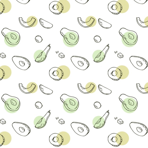 Vettore contorno di frutta di avocado disegnata a mano illustrazione vettoriale di sfondo può essere utilizzata per il design della copertina di avvolgimento