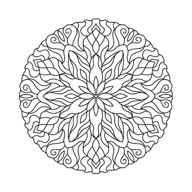 Vector outline hand drawn vector mandala. coloring page. line art, hand drawn sketch.