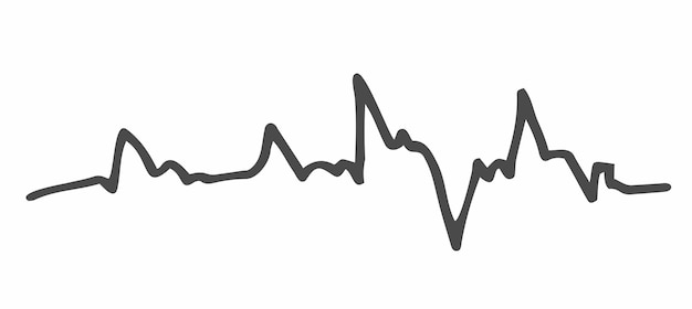 Outline heartbeat icon isolated on white medicine sign sketch vector stock illustration