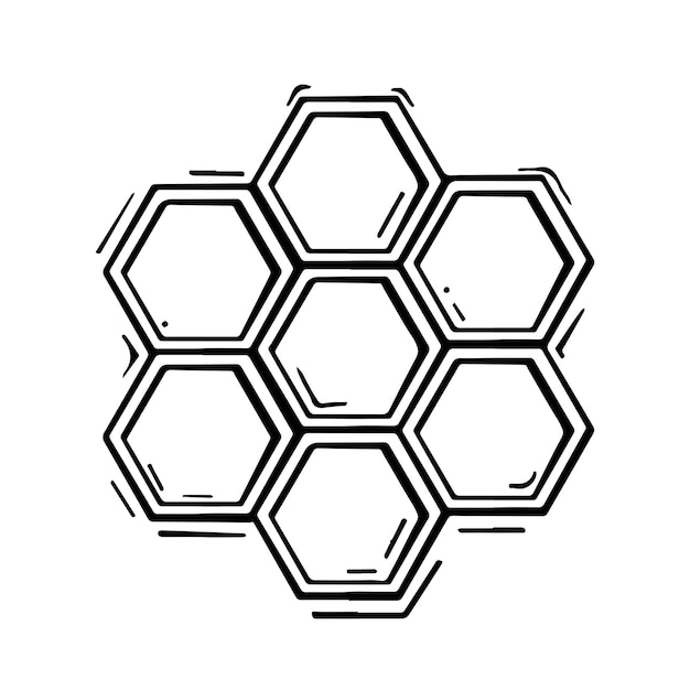 Outline honeycomb hexagon vector