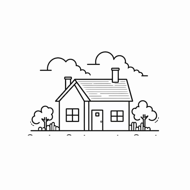 Vector outline house