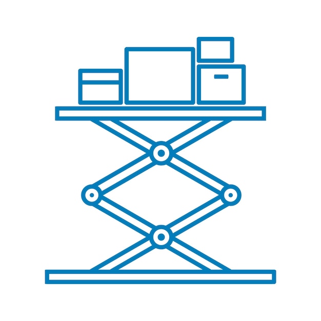 Вектор Икона гидравлического подъемного стола