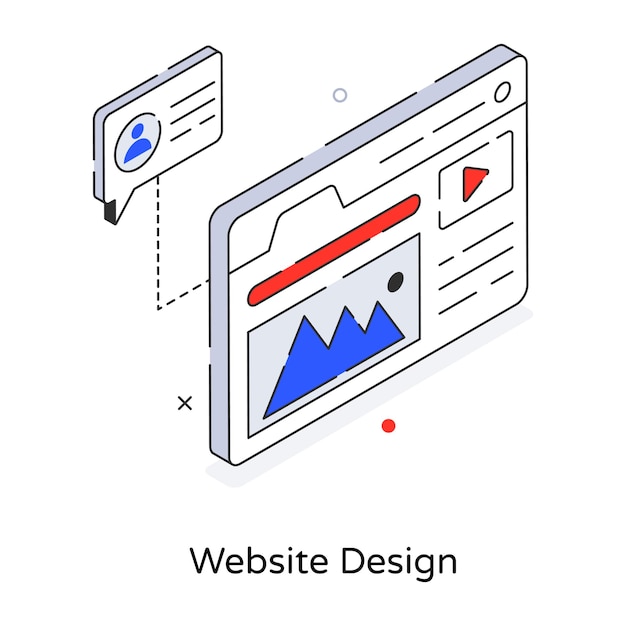 An outline icon of website design