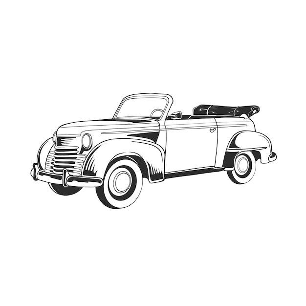 Outline illustratie ontwerp van een vintage auto 42