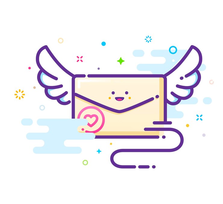 Vector 飛んでくるラブレターの概要イラスト バレンタインデーのラブレター