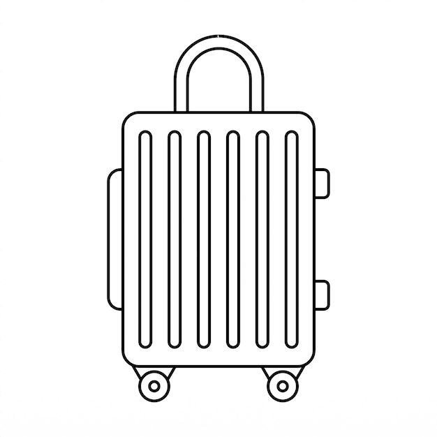 Vector outline image stok various kinds travel luggage