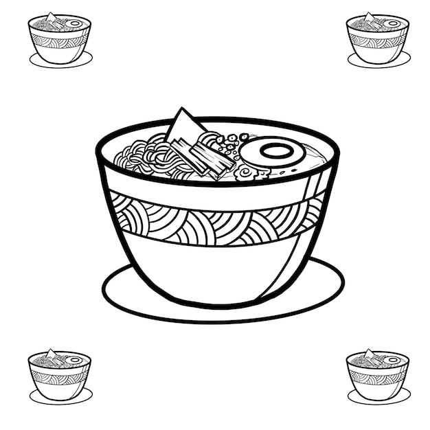 Outline Japanese Food Ramen